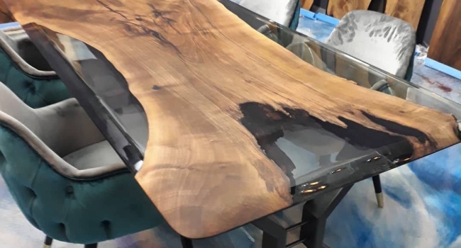 Modern table made of pine 
